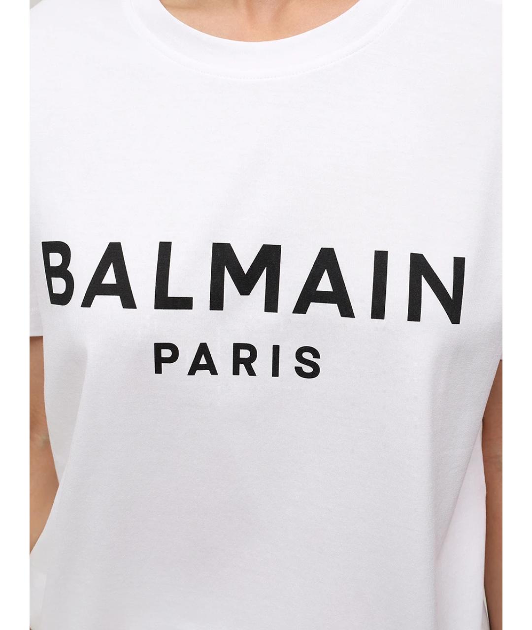 BALMAIN Белая хлопковая футболка, фото 5