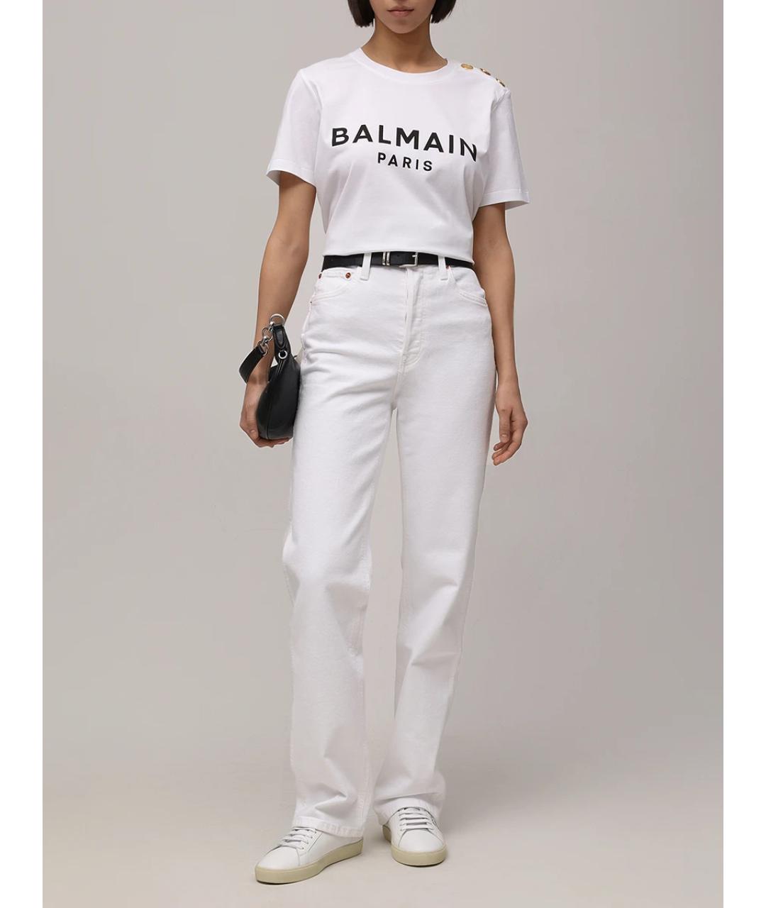 BALMAIN Белая хлопковая футболка, фото 2