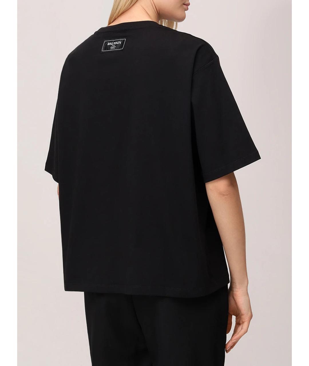 BALMAIN Черная хлопковая футболка, фото 3