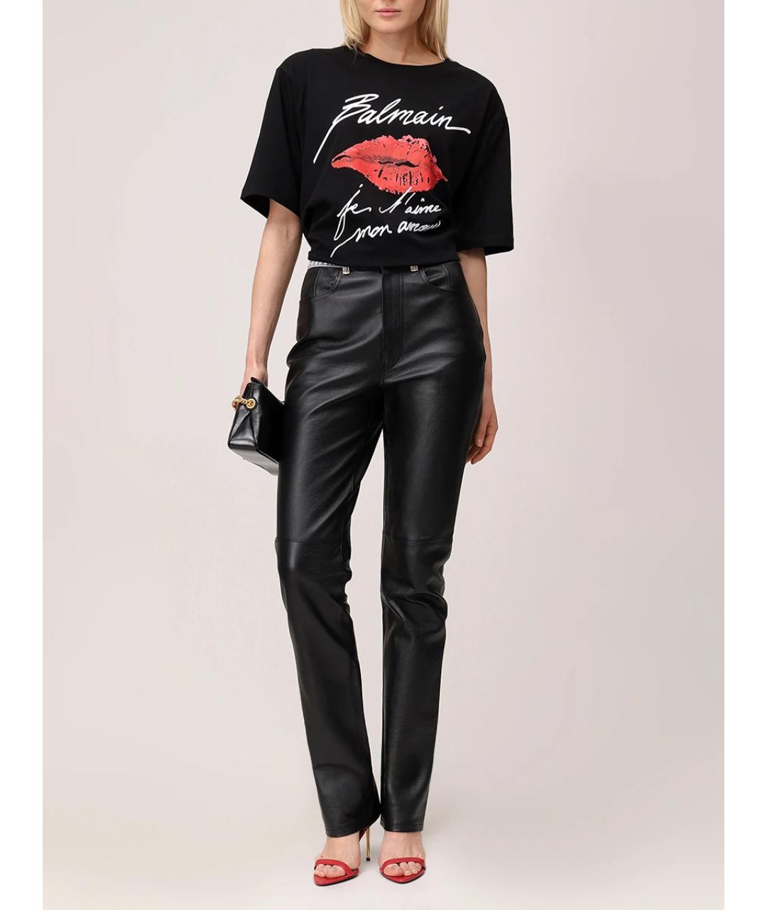 BALMAIN Черная хлопковая футболка, фото 2