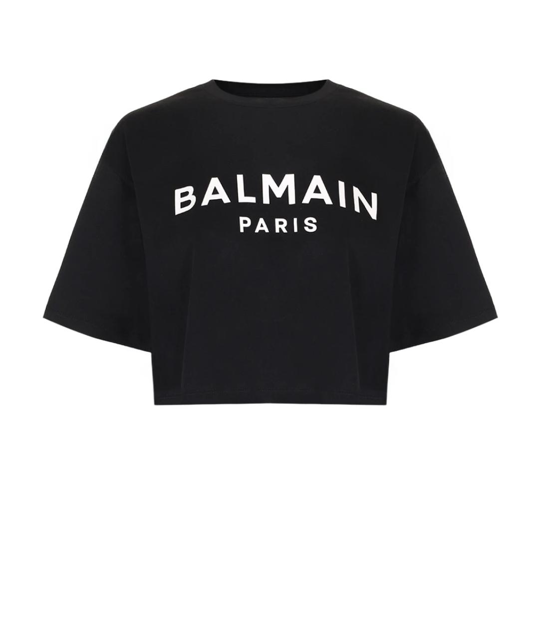 BALMAIN Черная хлопковая футболка, фото 1