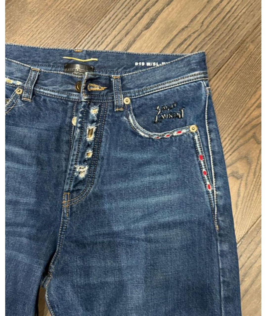 SAINT LAURENT Синие прямые джинсы, фото 3