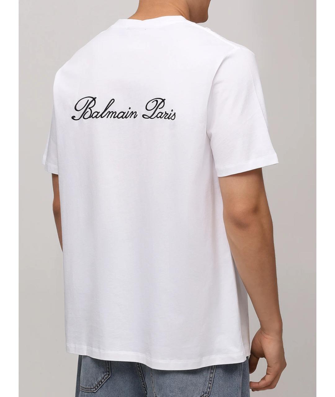 BALMAIN Белая хлопковая футболка, фото 3