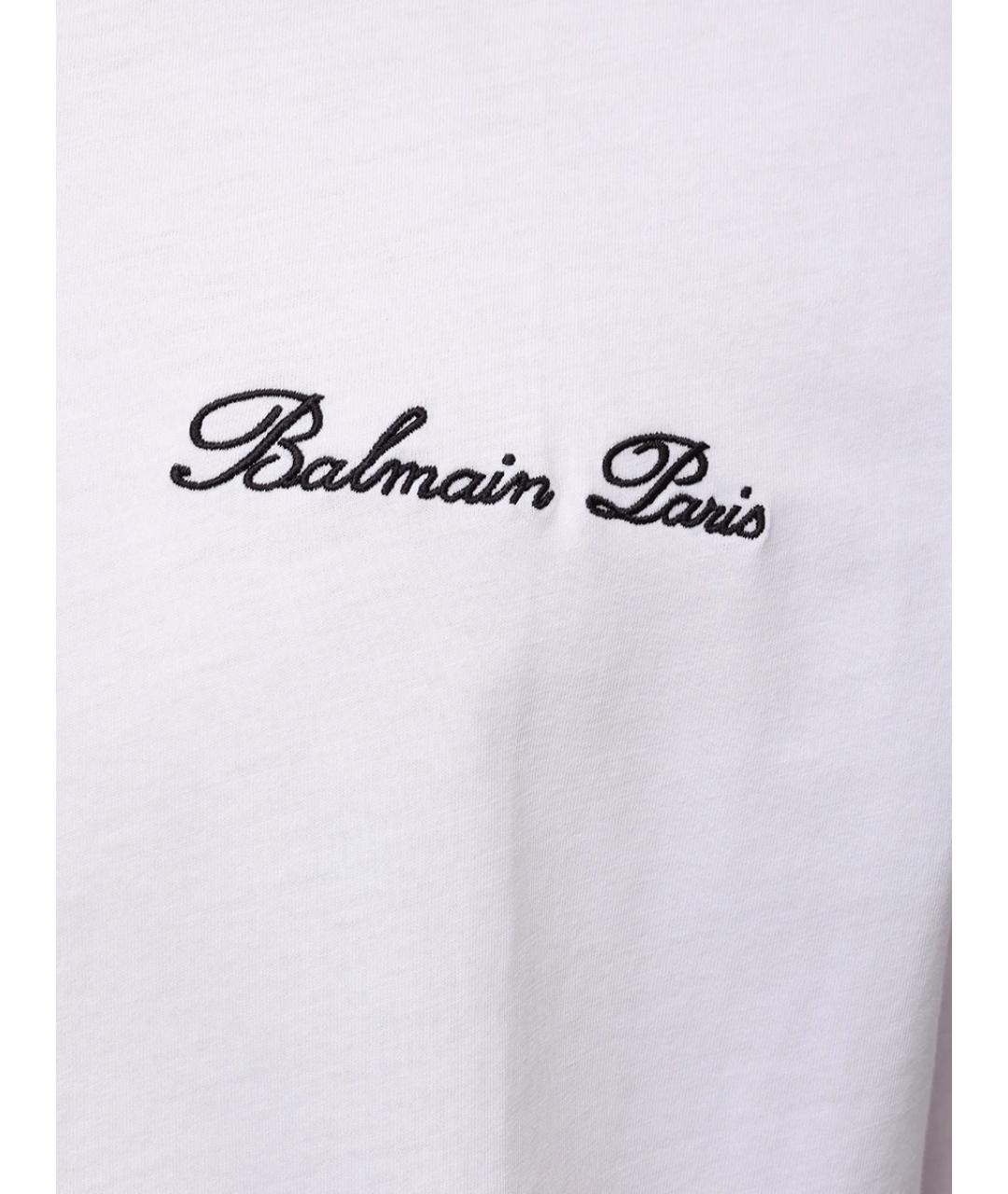 BALMAIN Белая хлопковая футболка, фото 6