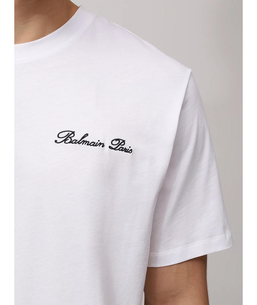 BALMAIN Белая хлопковая футболка, фото 5