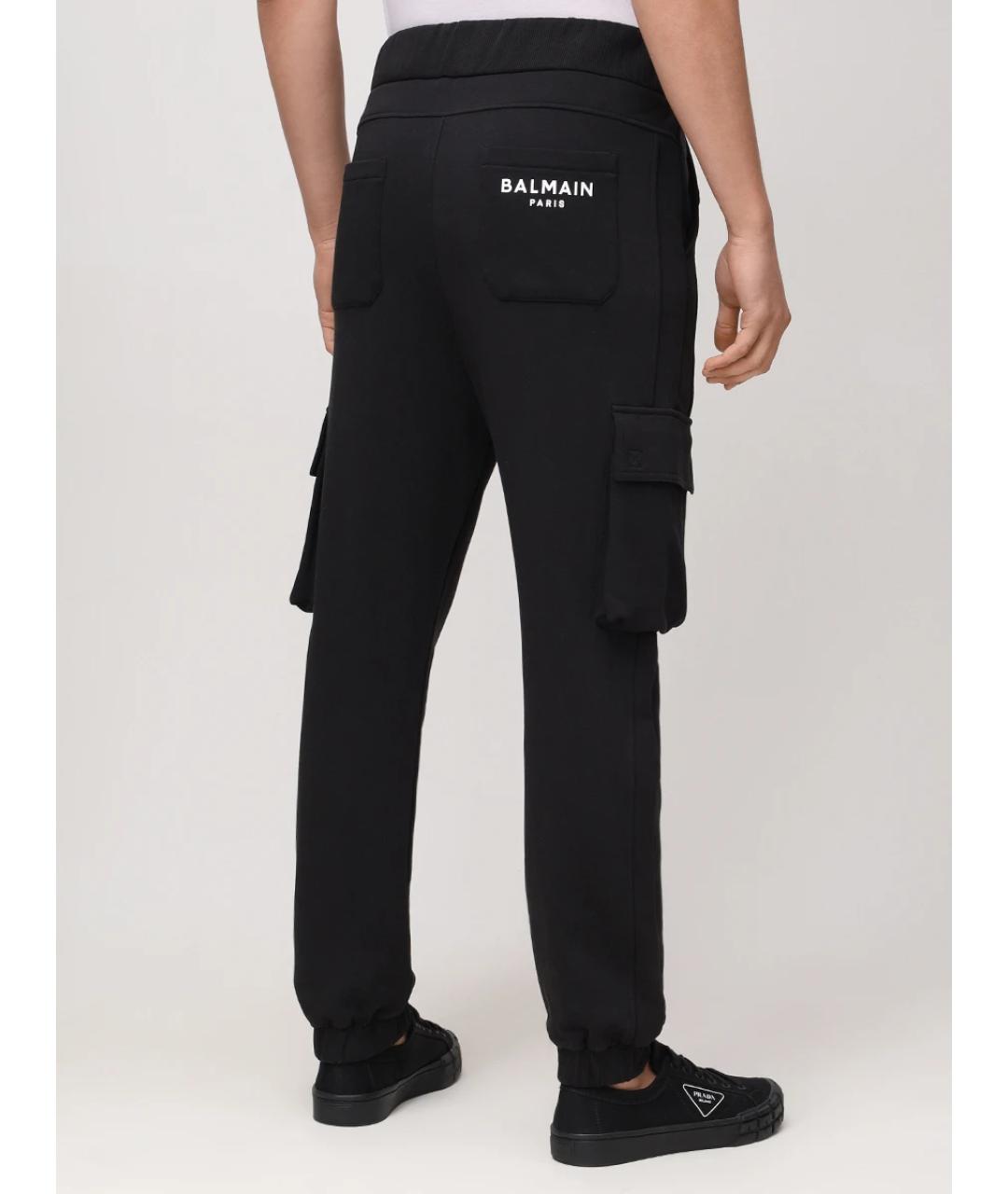 BALMAIN Черные хлопковые брюки чинос, фото 3