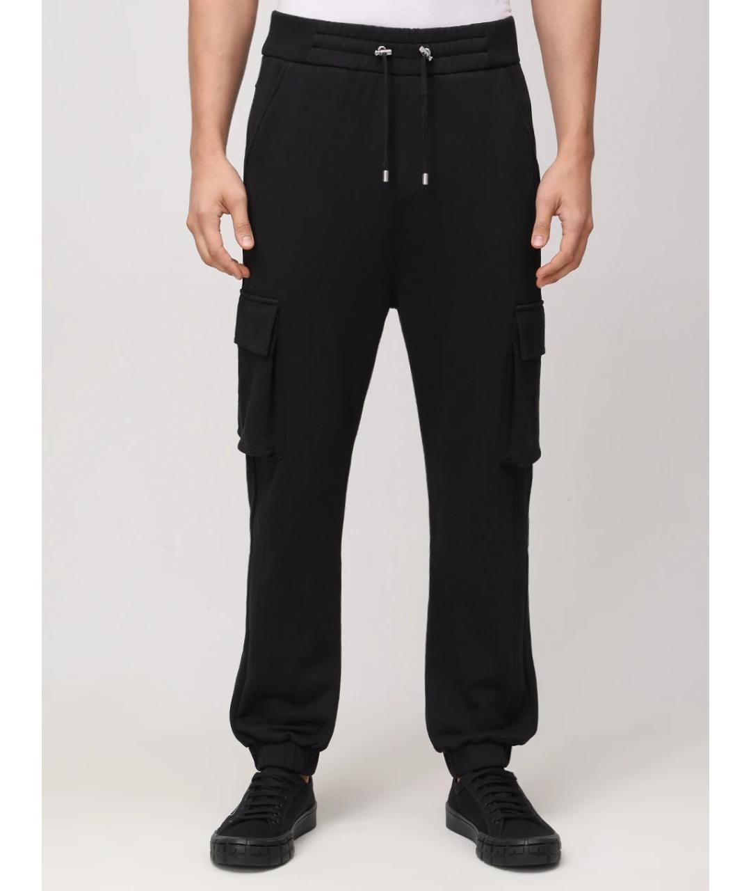 BALMAIN Черные хлопковые брюки чинос, фото 4