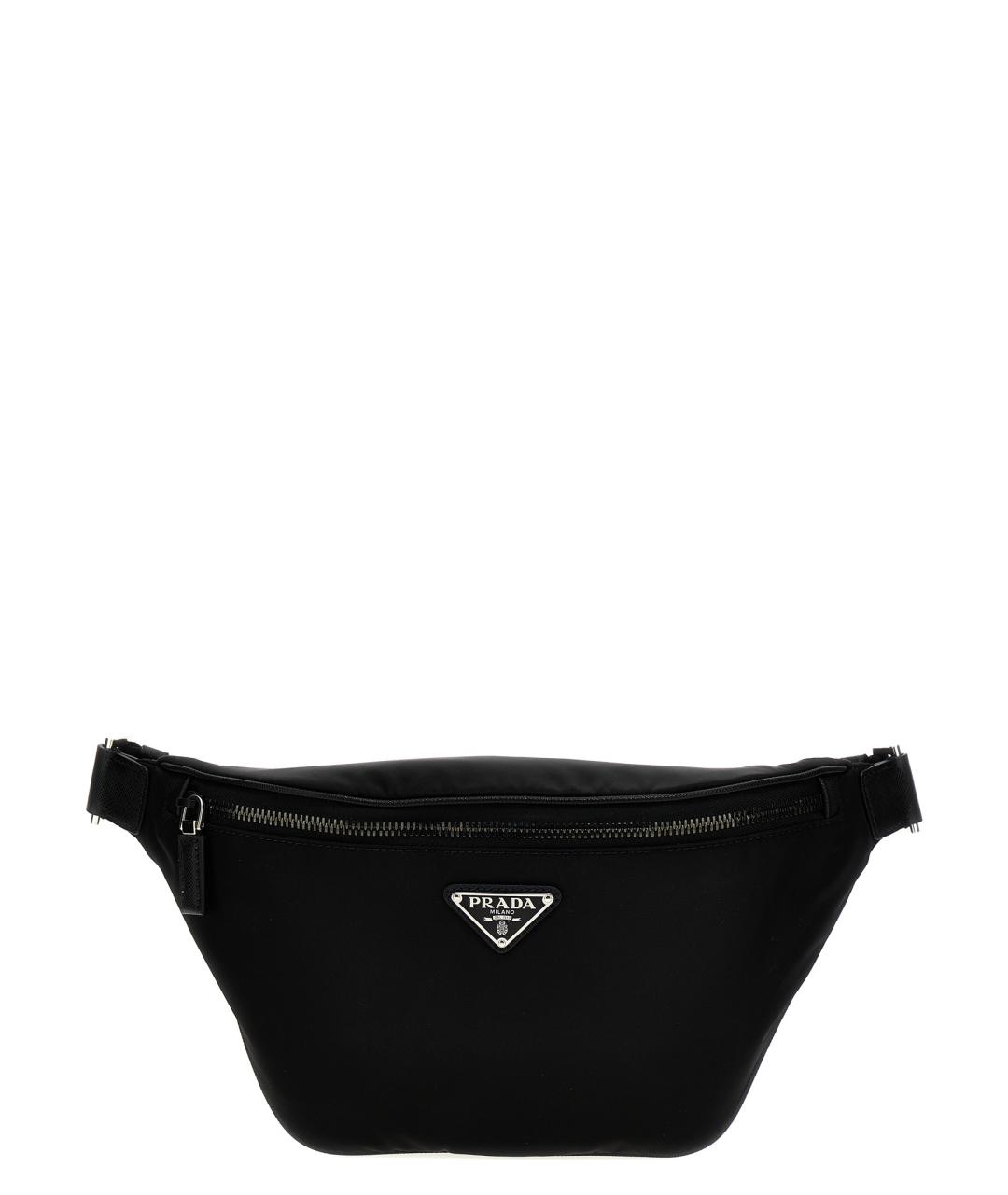 PRADA Черная синтетическая поясная сумка, фото 1
