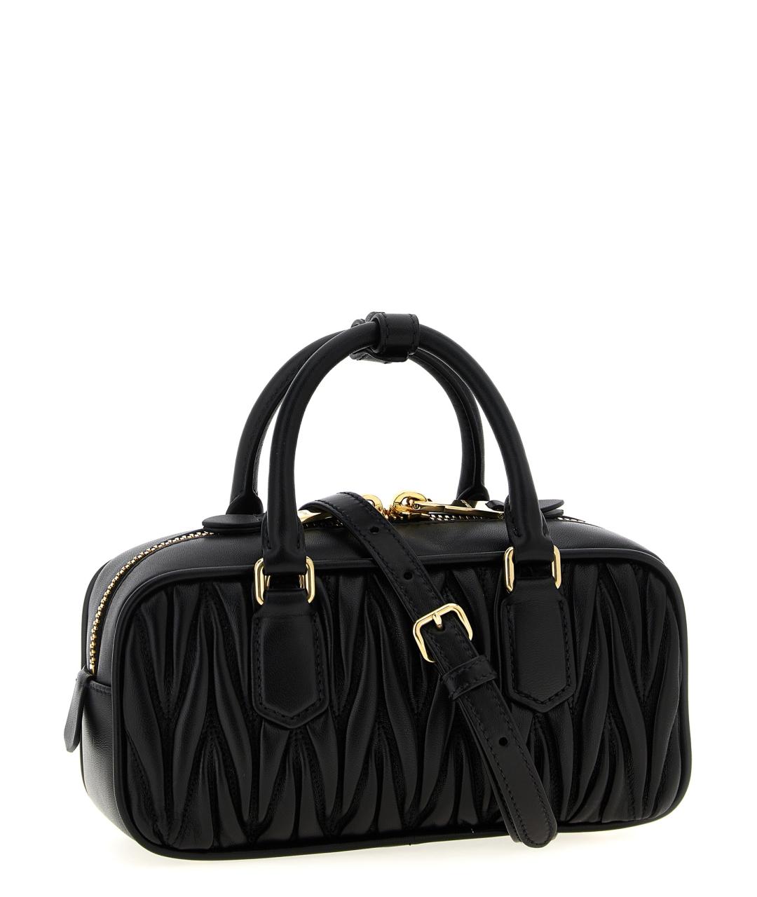 MIU MIU Черная кожаная сумка через плечо, фото 2