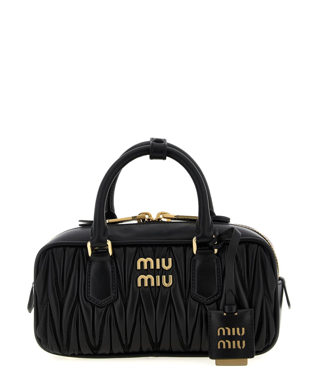 MIU MIU Черная кожаная сумка через плечо, фото 1