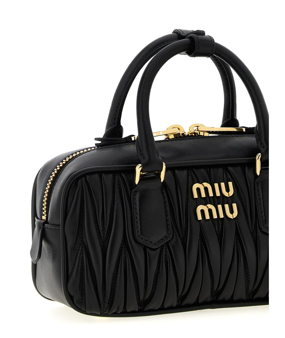 MIU MIU Черная кожаная сумка через плечо, фото 3