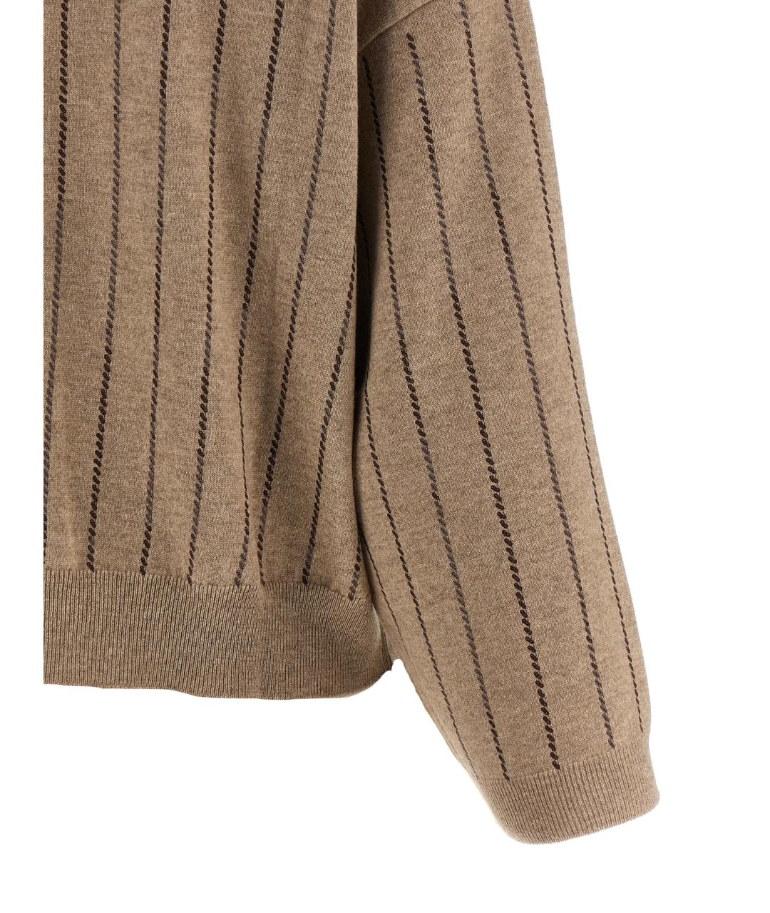 BRUNELLO CUCINELLI Коричневый кашемировый джемпер / свитер, фото 4