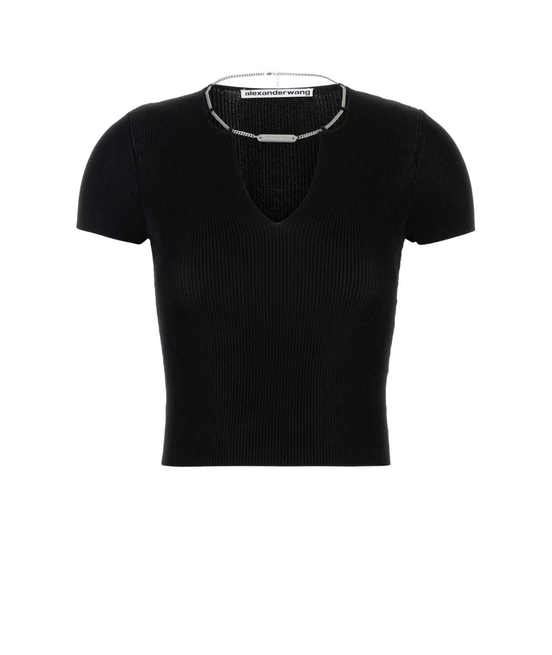 ALEXANDER WANG Черная хлопковая футболка, фото 1