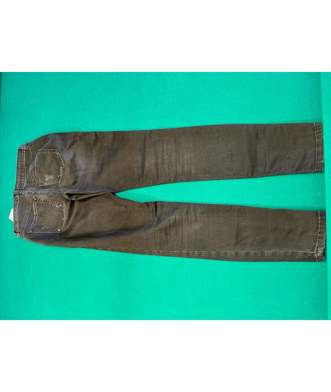 PHILIPP PLEIN Антрацитовые хлопко-эластановые джинсы слим, фото 2