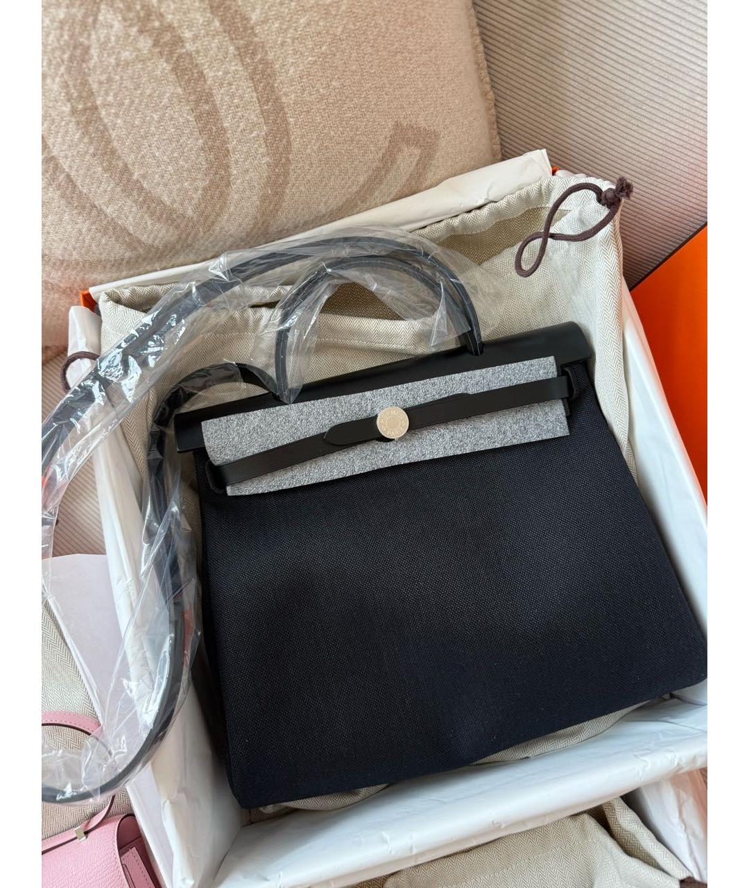 HERMES Черная сумка с короткими ручками, фото 3