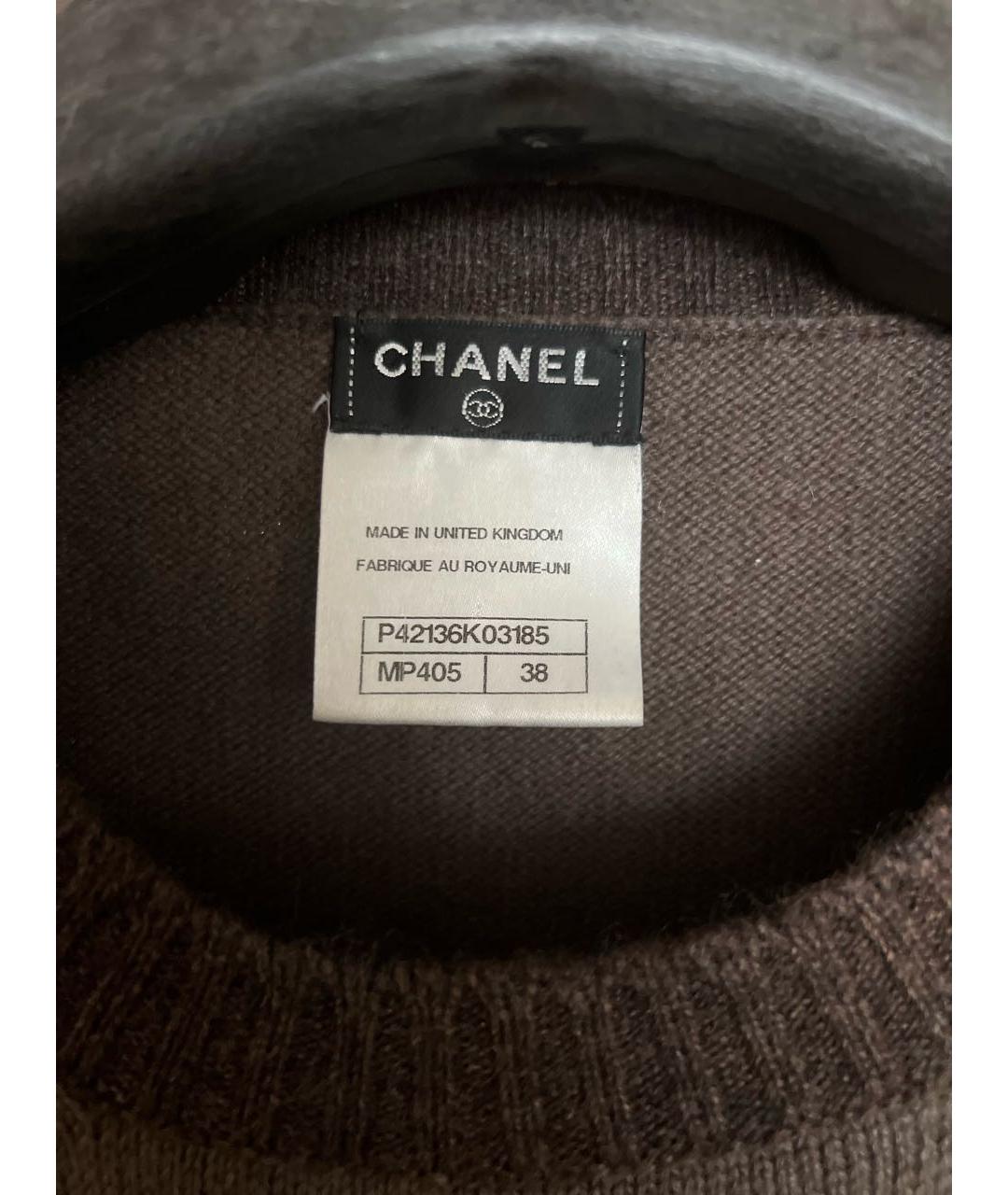 CHANEL Коричневое кашемировое повседневное платье, фото 3