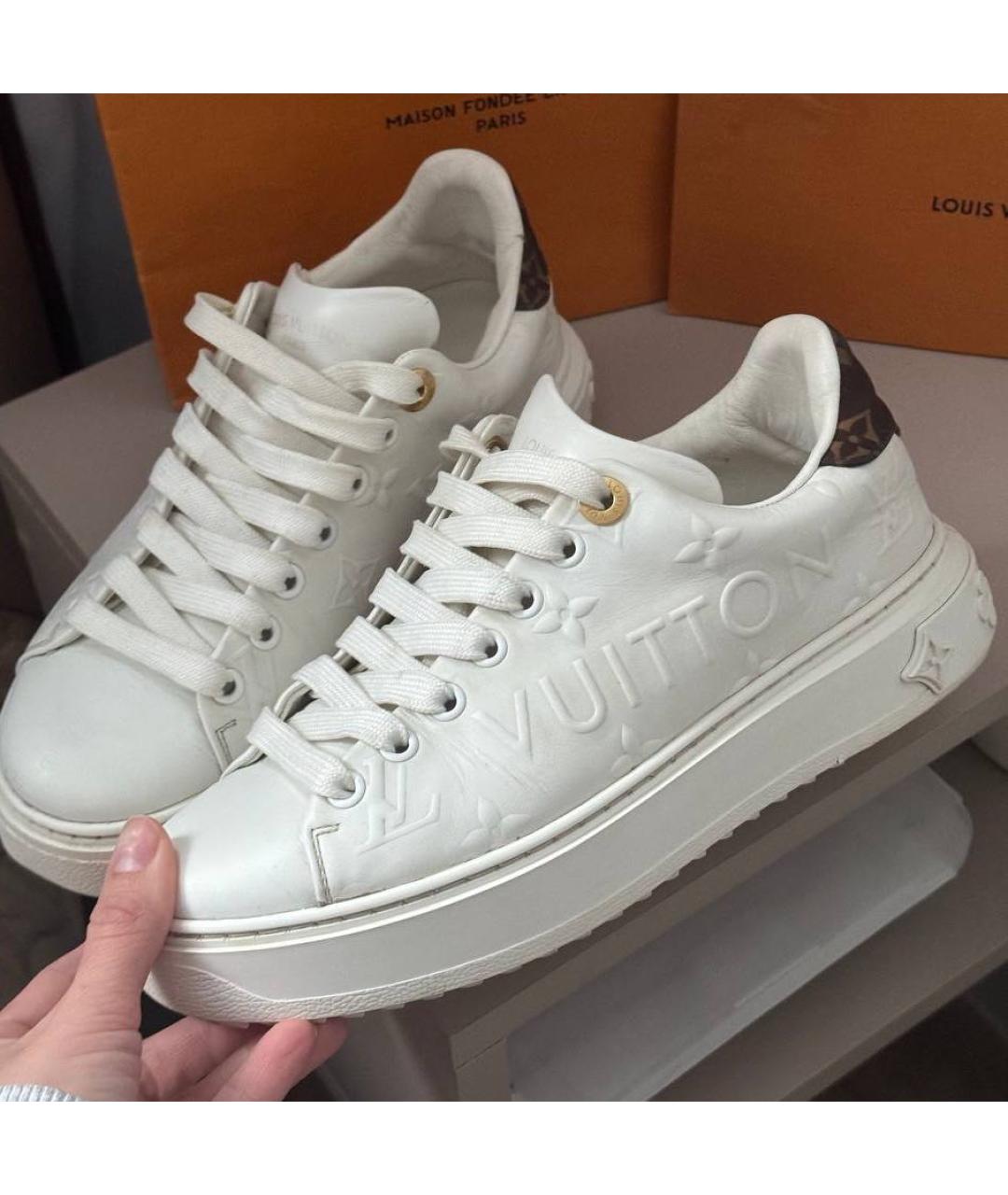 LOUIS VUITTON Белые кожаные кеды, фото 9