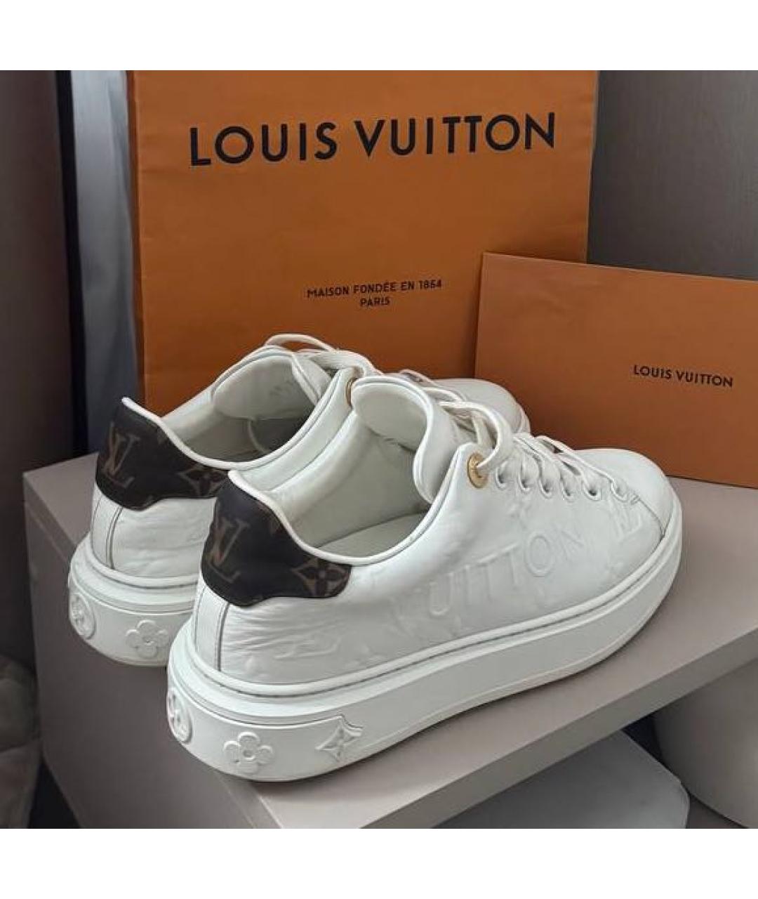 LOUIS VUITTON Белые кожаные кеды, фото 4