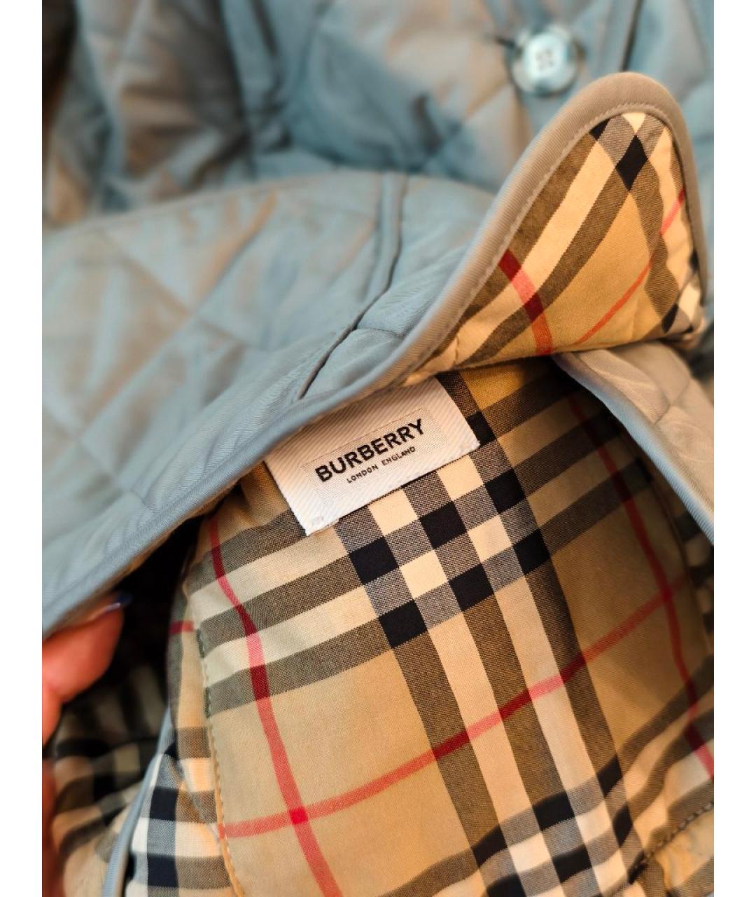 BURBERRY Серая полиэстеровая куртка, фото 4