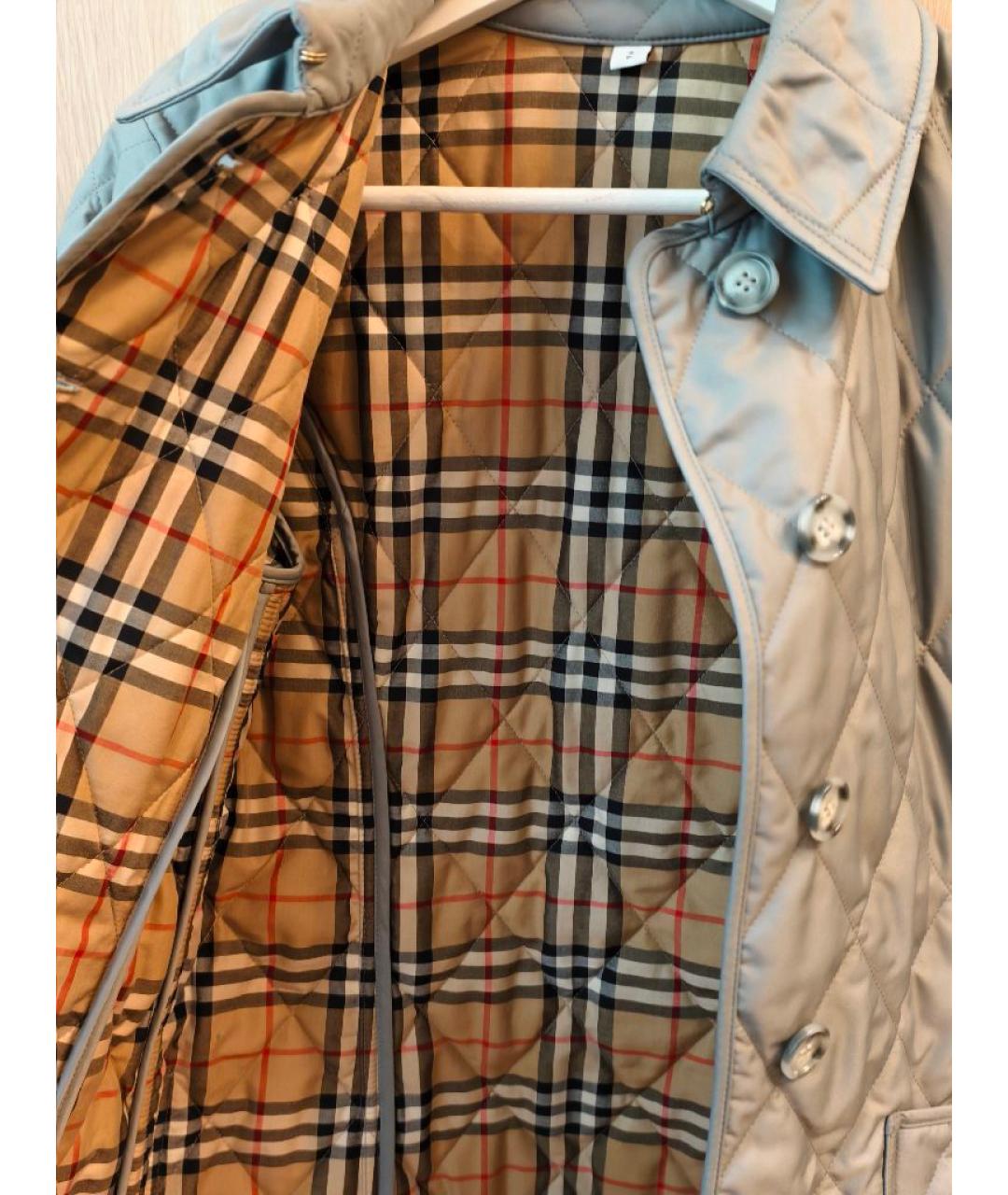 BURBERRY Серая полиэстеровая куртка, фото 6