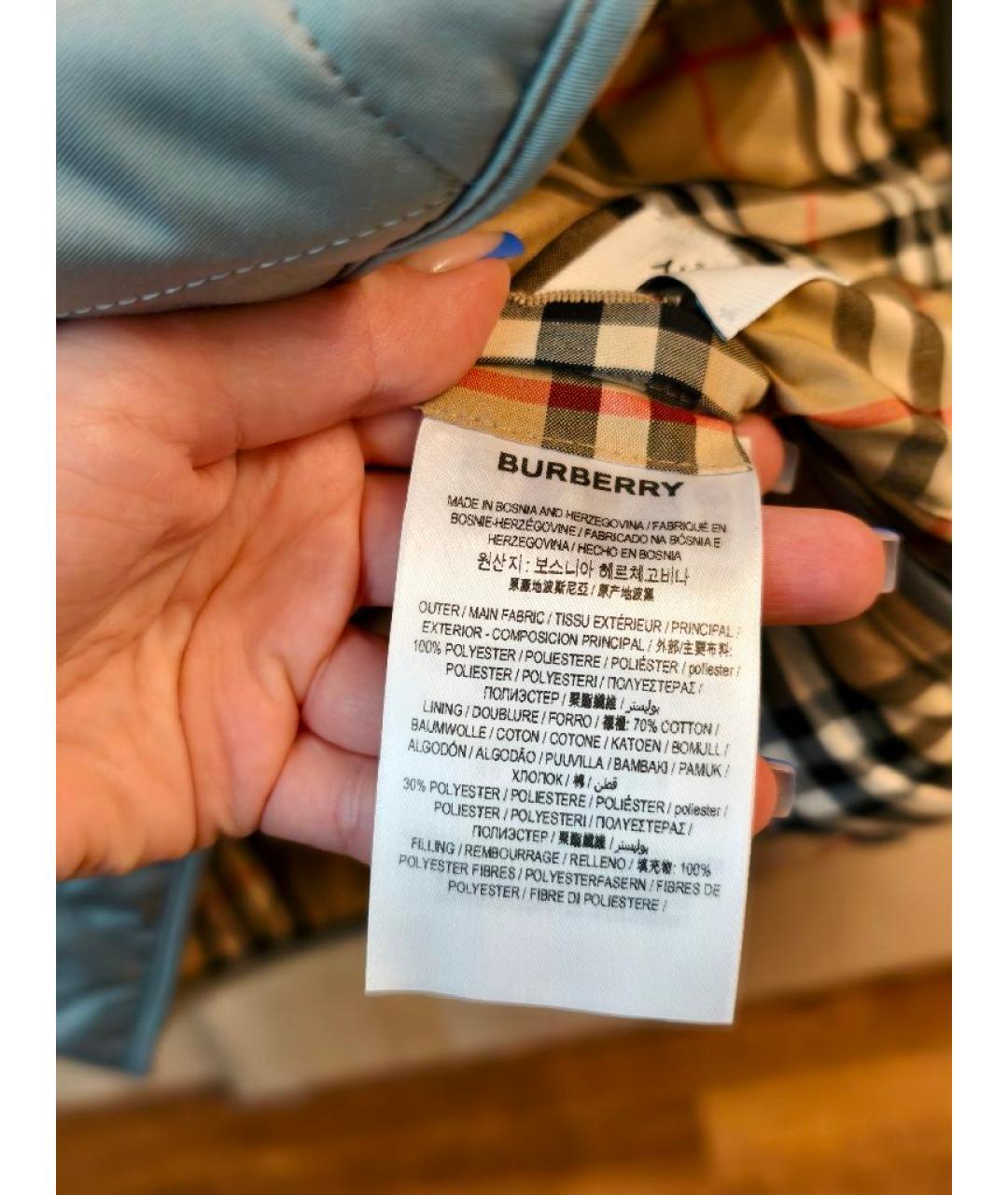BURBERRY Серая полиэстеровая куртка, фото 5