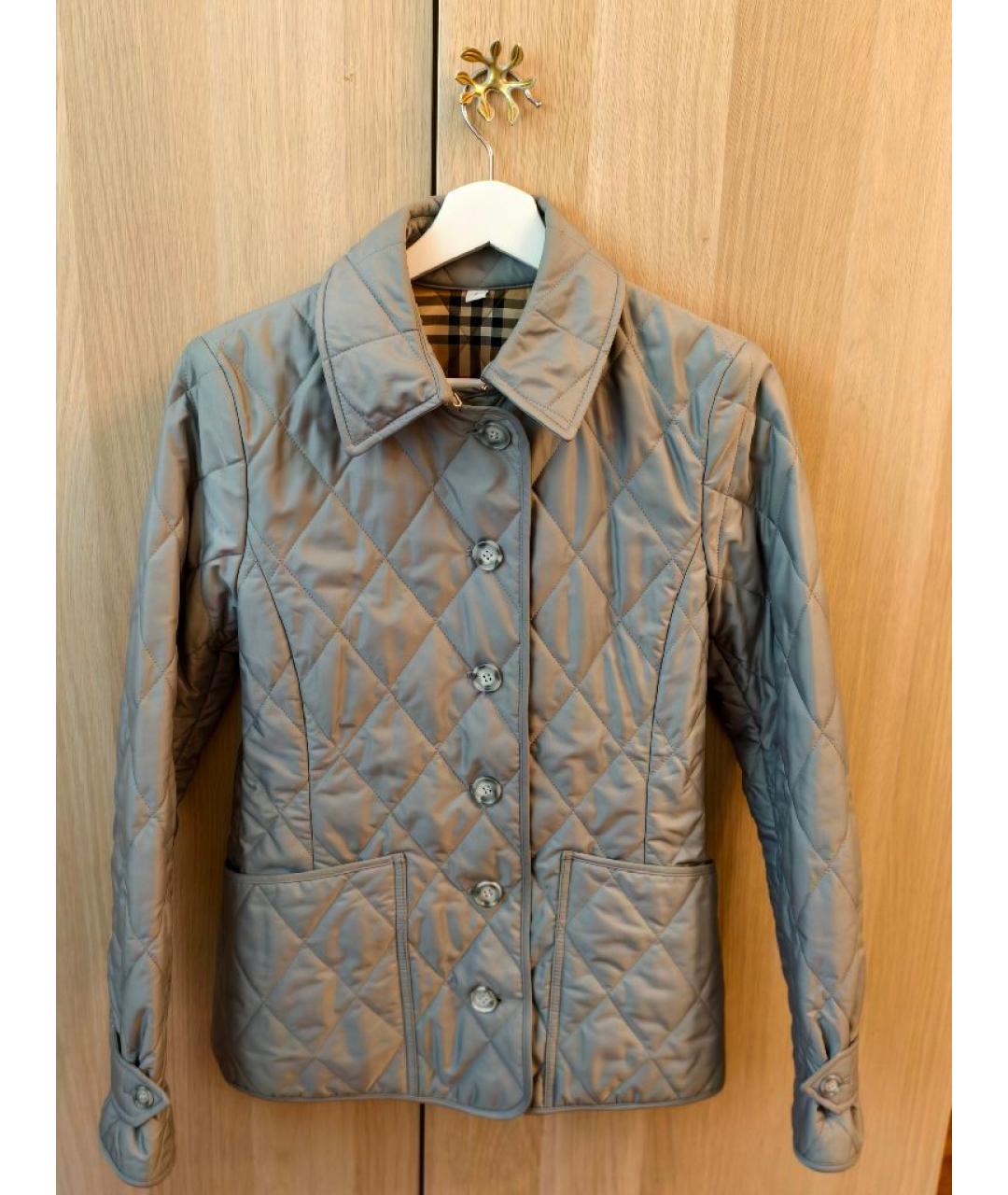 BURBERRY Серая полиэстеровая куртка, фото 9