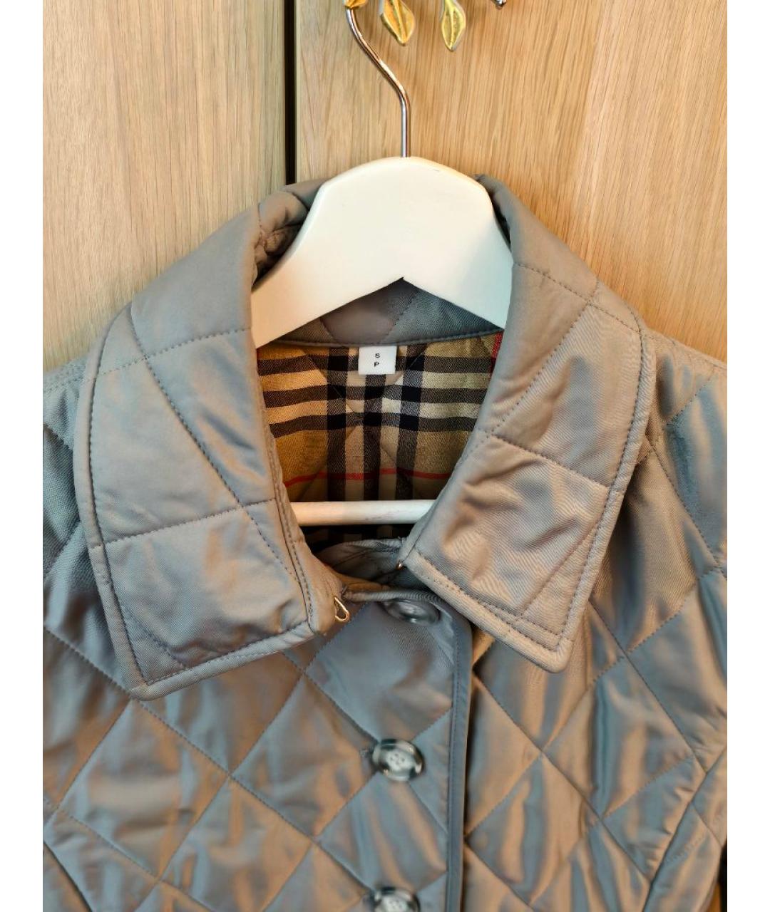 BURBERRY Серая полиэстеровая куртка, фото 3