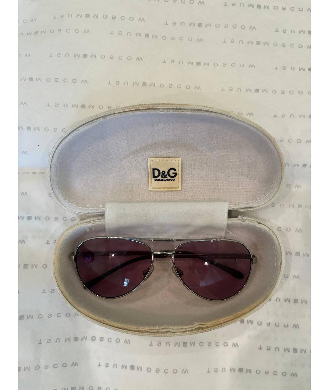 DOLCE&GABBANA Коричневые металлические солнцезащитные очки, фото 4