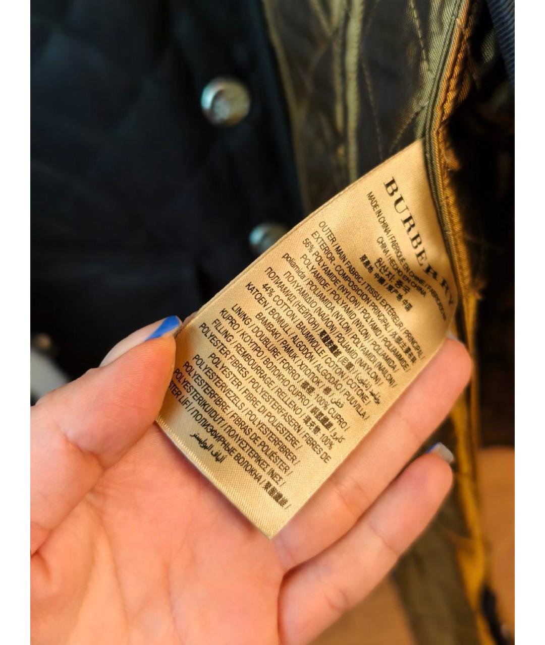BURBERRY Черная полиамидовая куртка, фото 4