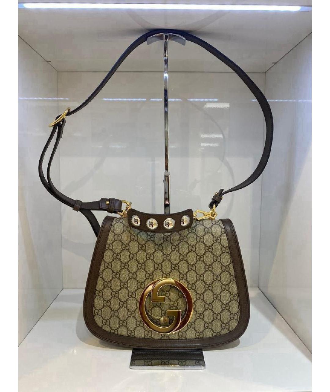 GUCCI Бежевая тканевая сумка через плечо, фото 3
