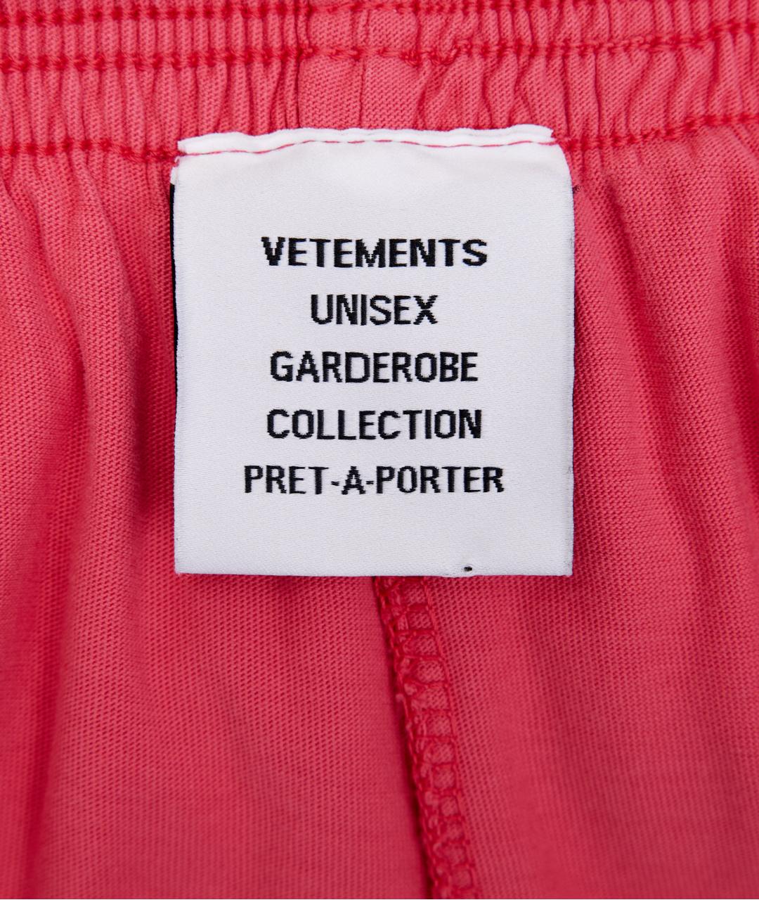 VETEMENTS Розовые хлопковые повседневные брюки, фото 6