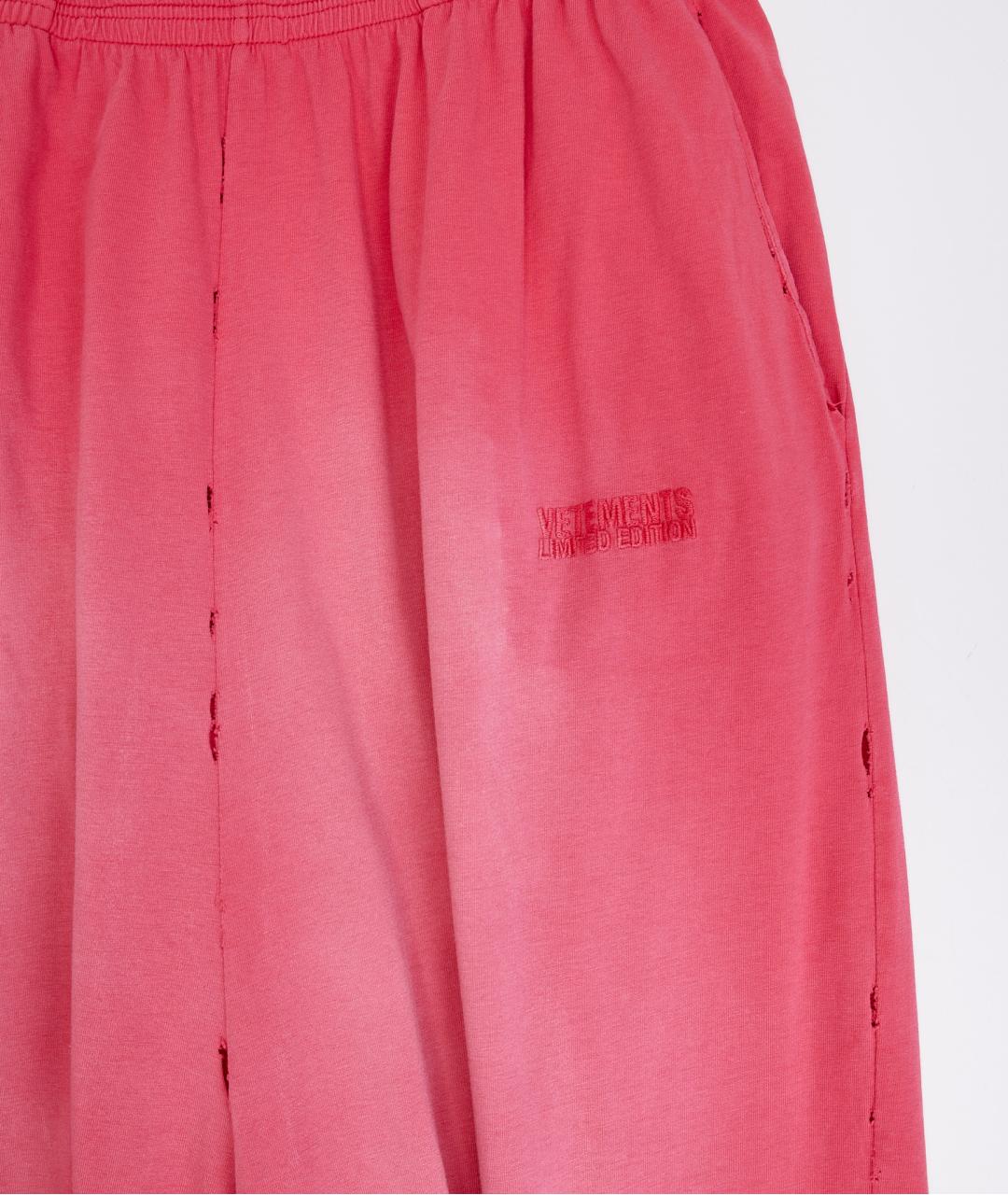 VETEMENTS Розовые хлопковые повседневные брюки, фото 4