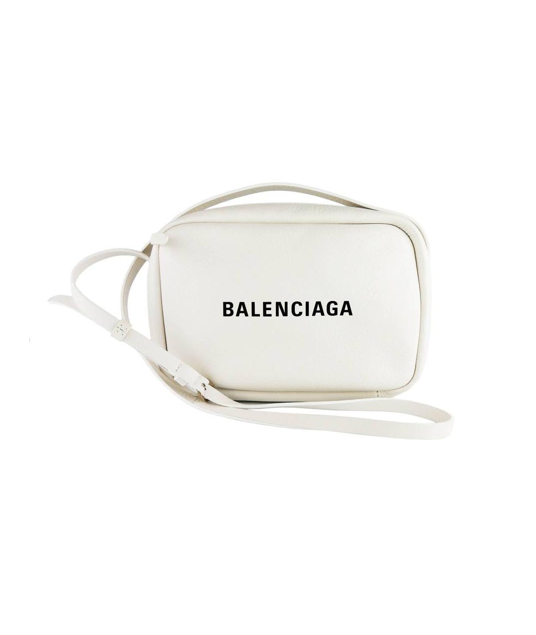 BALENCIAGA Белая кожаная сумка через плечо, фото 1