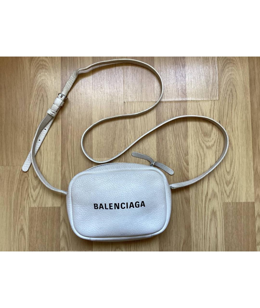 BALENCIAGA Белая кожаная сумка через плечо, фото 2