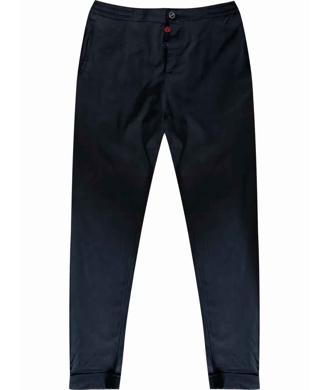 KITON Темно-синие хлопковые повседневные брюки, фото 1