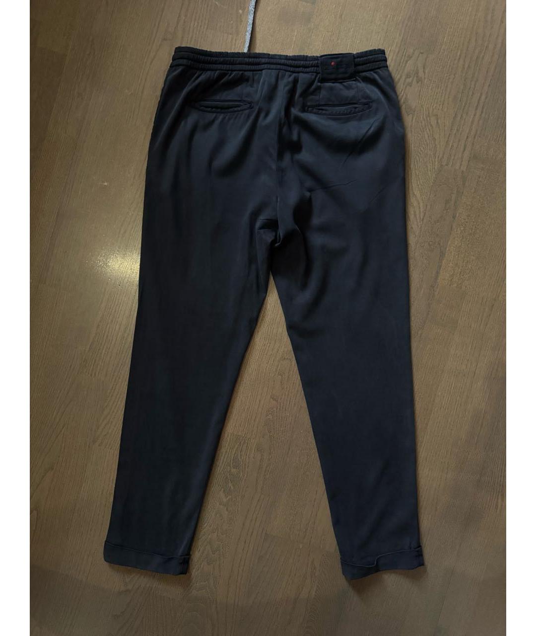 KITON Темно-синие хлопковые повседневные брюки, фото 2