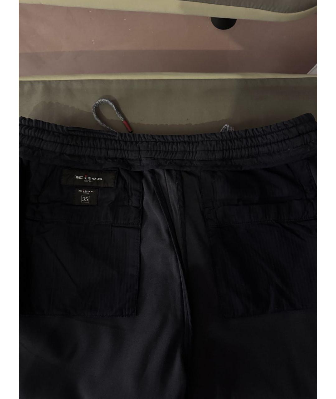 KITON Темно-синие хлопковые повседневные брюки, фото 3
