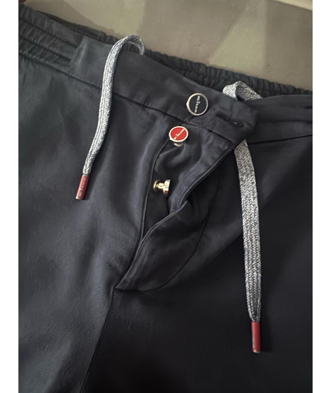 KITON Темно-синие хлопковые повседневные брюки, фото 4