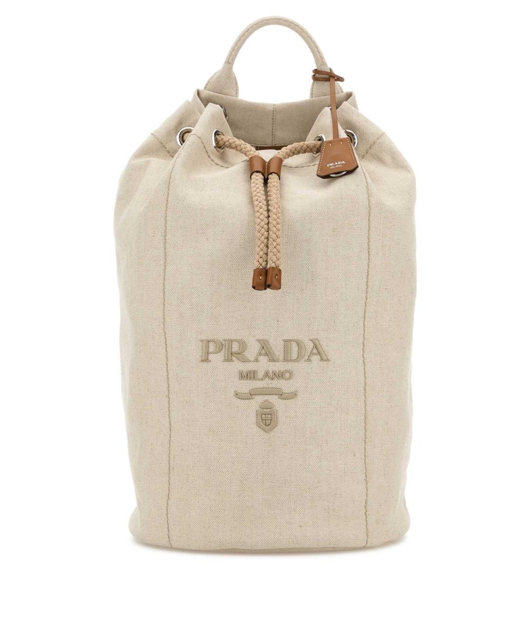 PRADA Бежевая тканевая сумка на плечо, фото 1