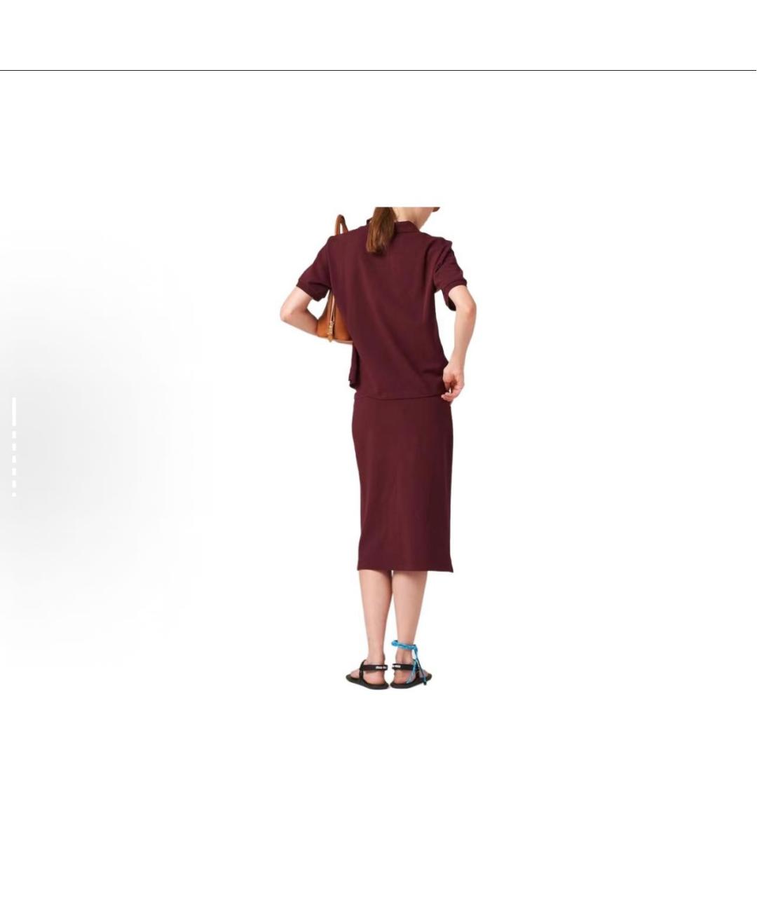 MIU MIU Бордовая хлопковая футболка, фото 4