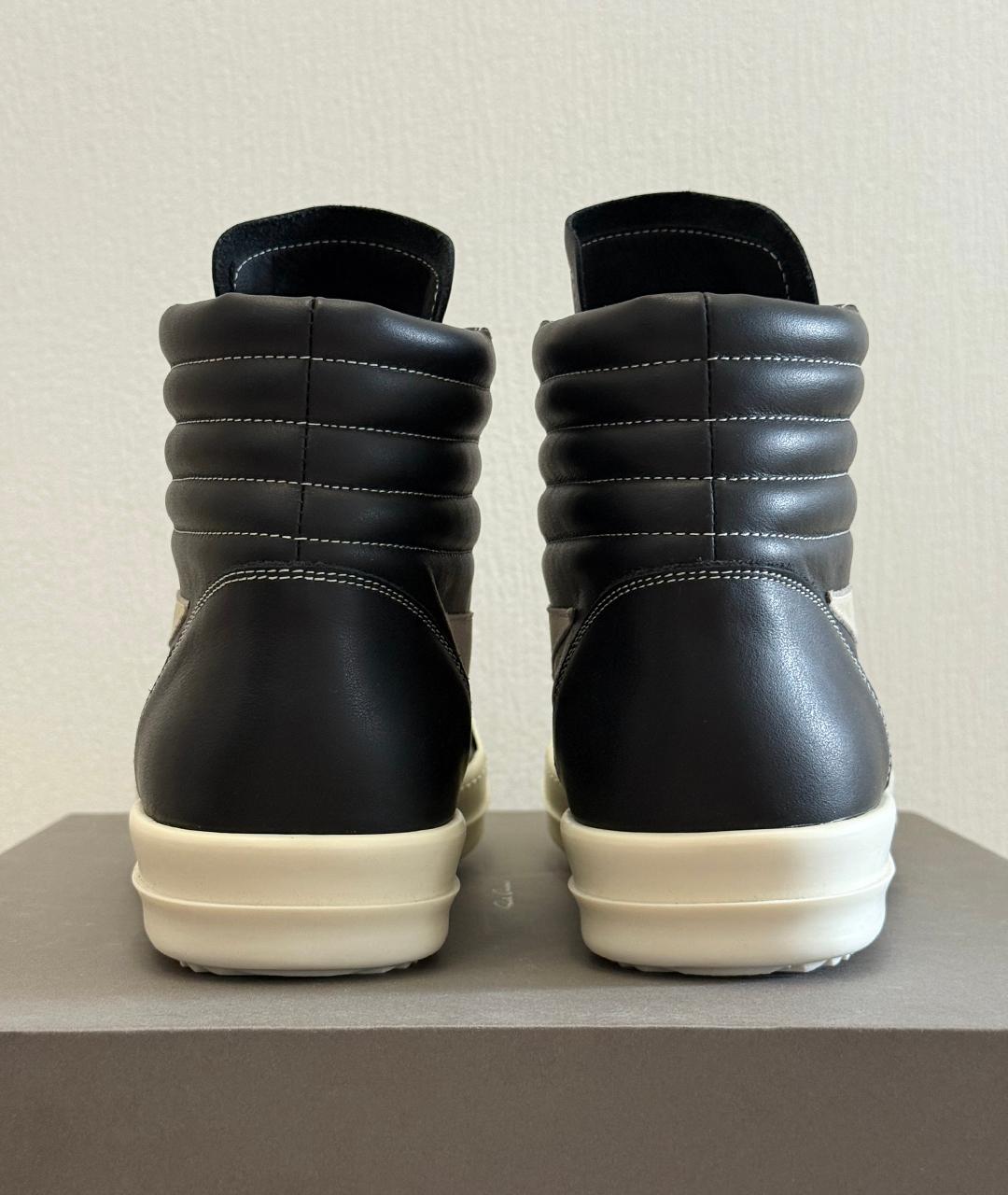RICK OWENS Черные кожаные кеды, фото 4