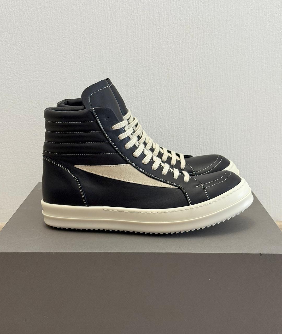 RICK OWENS Черные кожаные кеды, фото 7