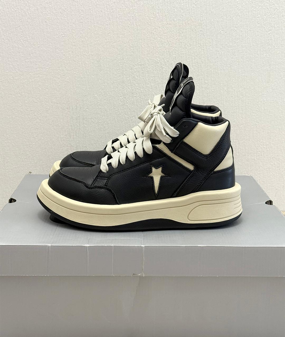 RICK OWENS Черные кожаные кроссовки, фото 5