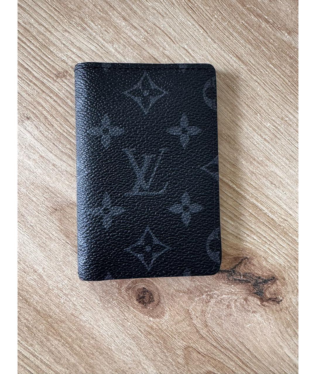 LOUIS VUITTON Антрацитовый кожаный кардхолдер, фото 9