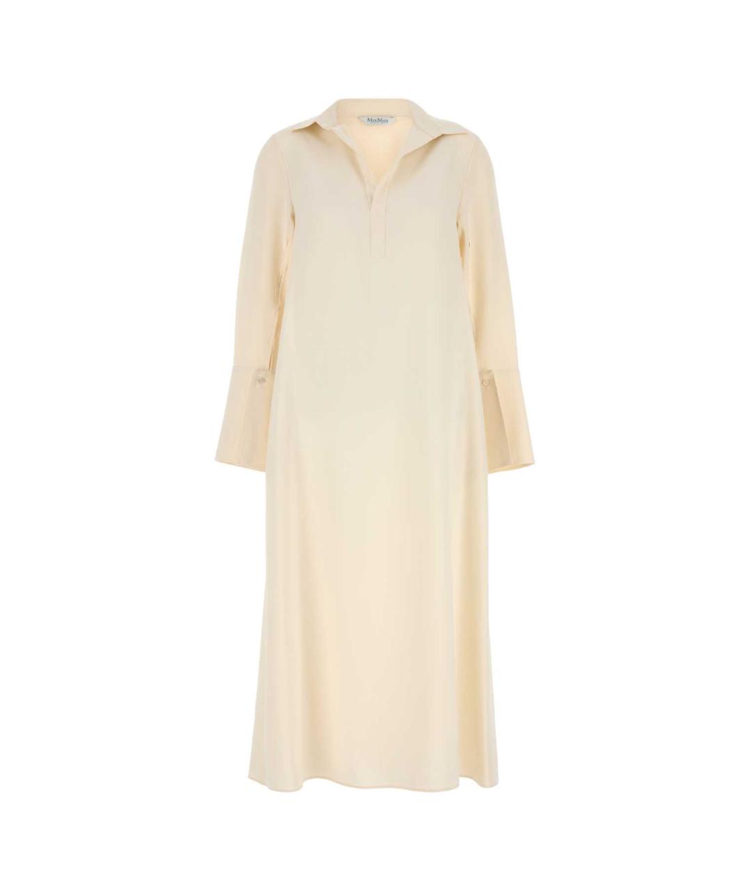 MAX MARA Бежевое шелковое платье, фото 1