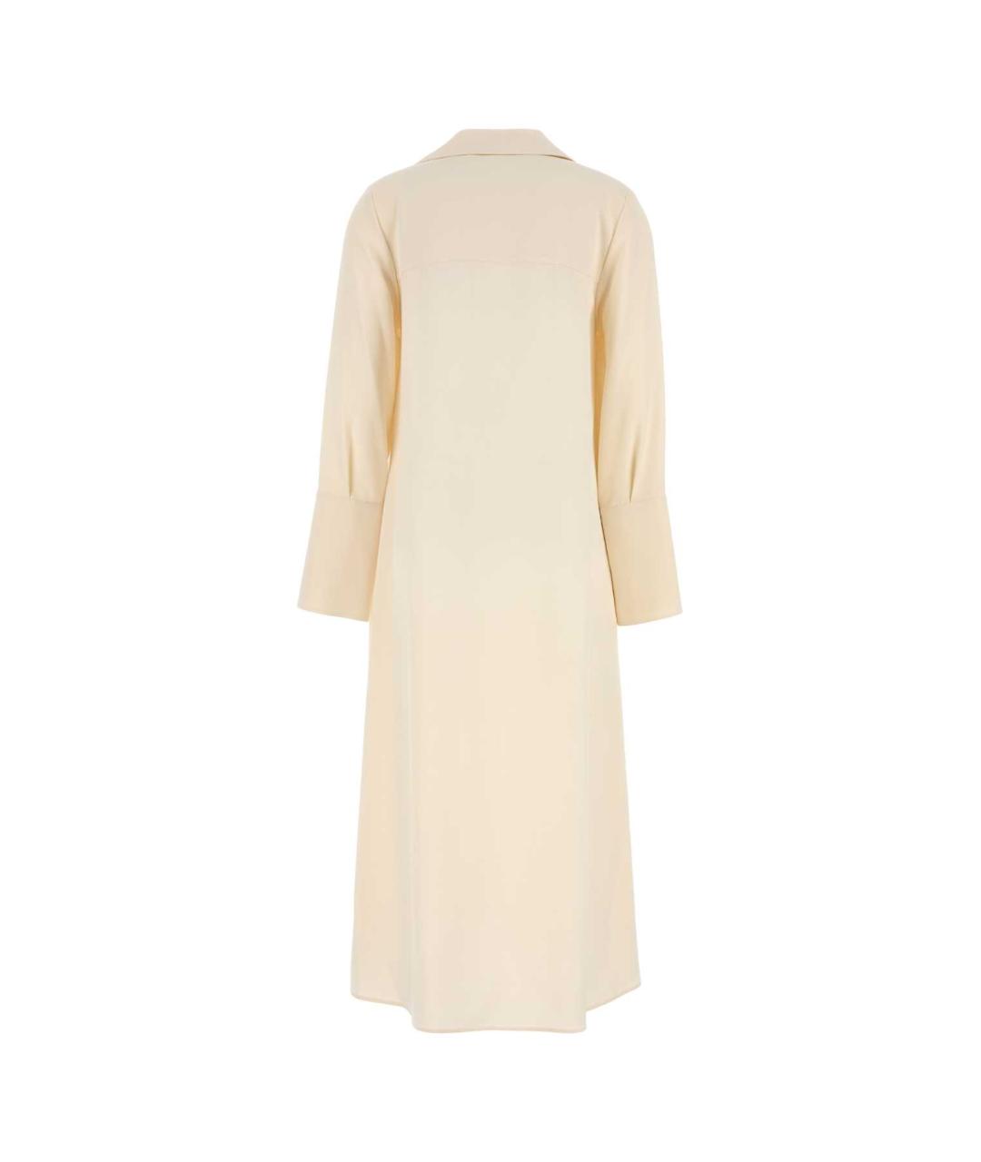 MAX MARA Бежевое шелковое платье, фото 2