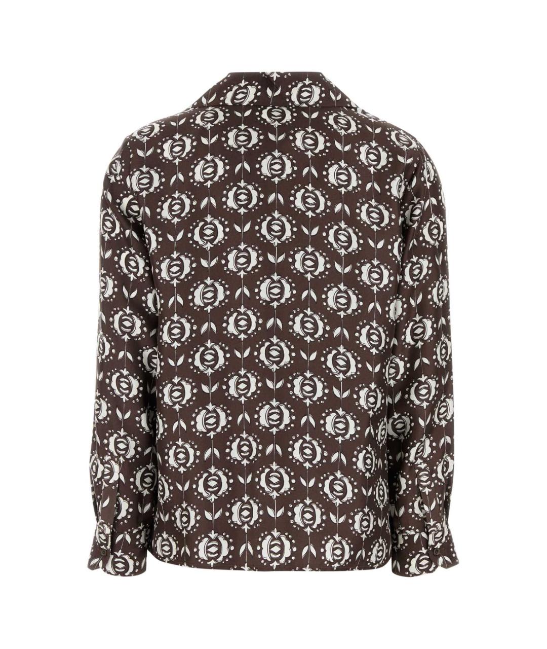 WEEKEND MAX MARA Коричневая шелковая рубашка, фото 2