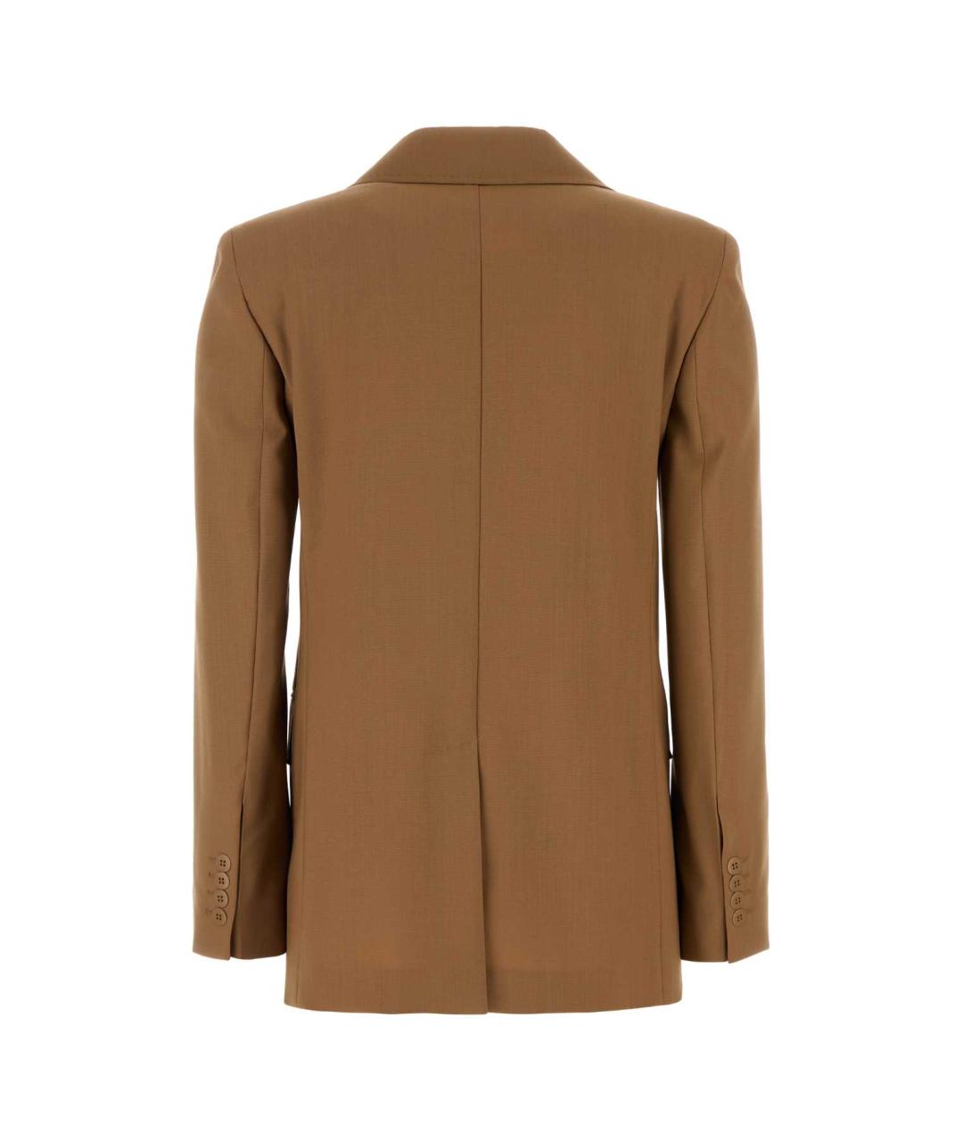 MAX MARA STUDIO Коричневый полиэстеровый жакет/пиджак, фото 2