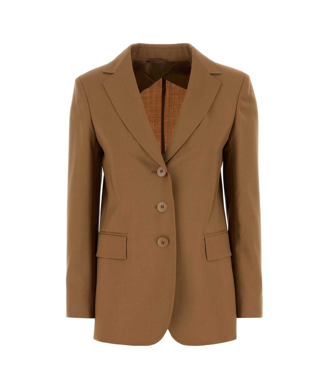 MAX MARA STUDIO Коричневый полиэстеровый жакет/пиджак, фото 1