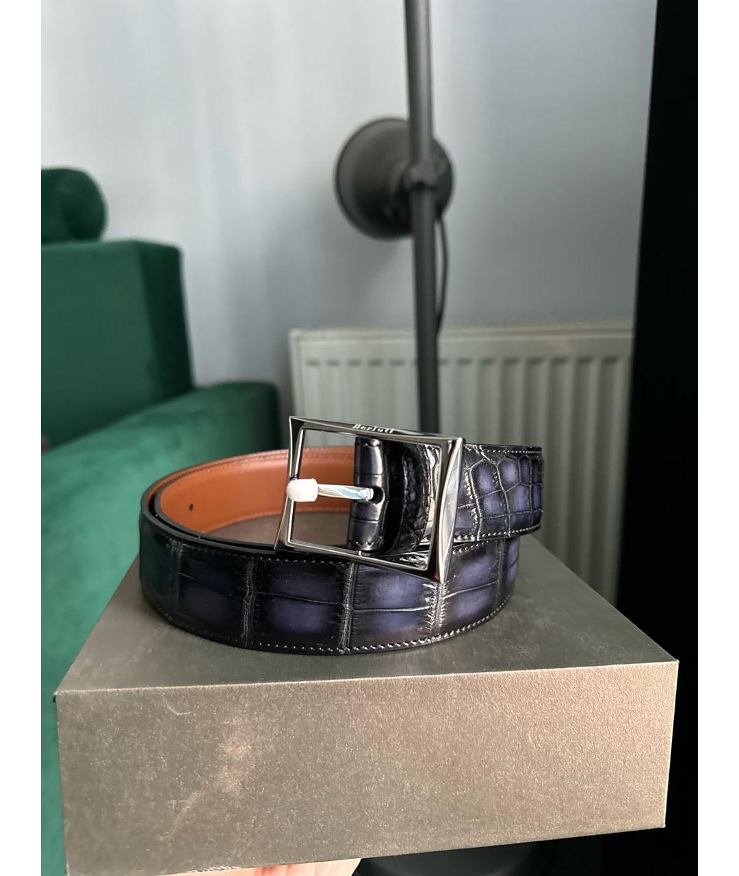 BERLUTI Фиолетовый ремень из экзотической кожи, фото 4